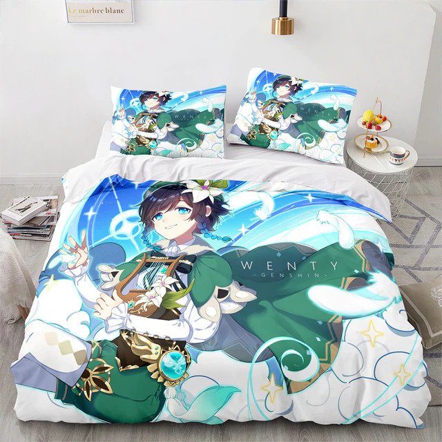 Genshin Impact Bedding Set Game 3d Print Bed Linen Quilt Soft Duvet ...