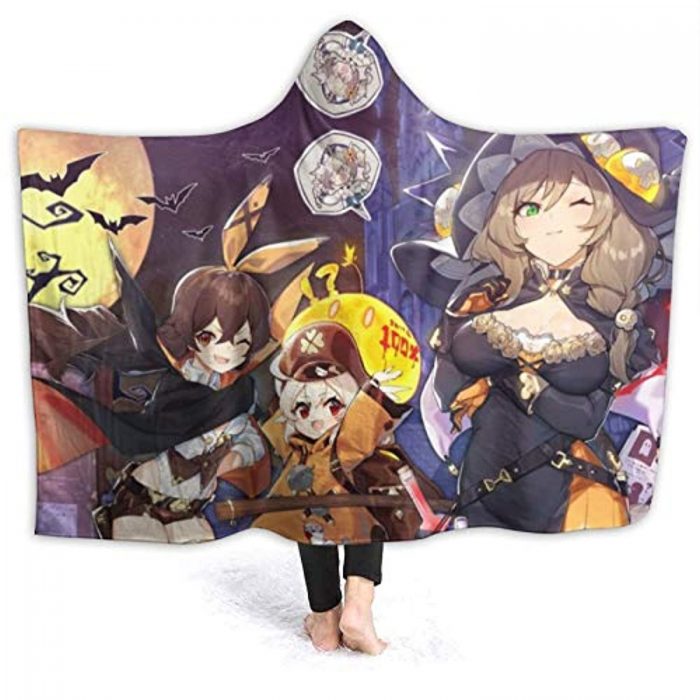 genshin impact hooded blanket 3d print thick blanket for kids teens adu 152 - Genshin Impact Store