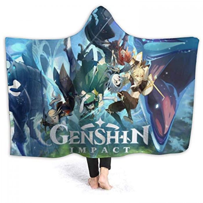 genshin impact hooded blanket 3d print thick blanket for kids teens adul 19 - Genshin Impact Store