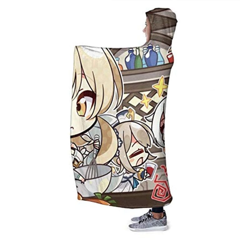 Genshin Chibi Cute Main Character Impact Hooded Blanket - Genshin