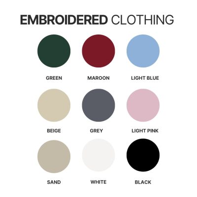 Embroidered clothing color chart - Genshin Impact Store