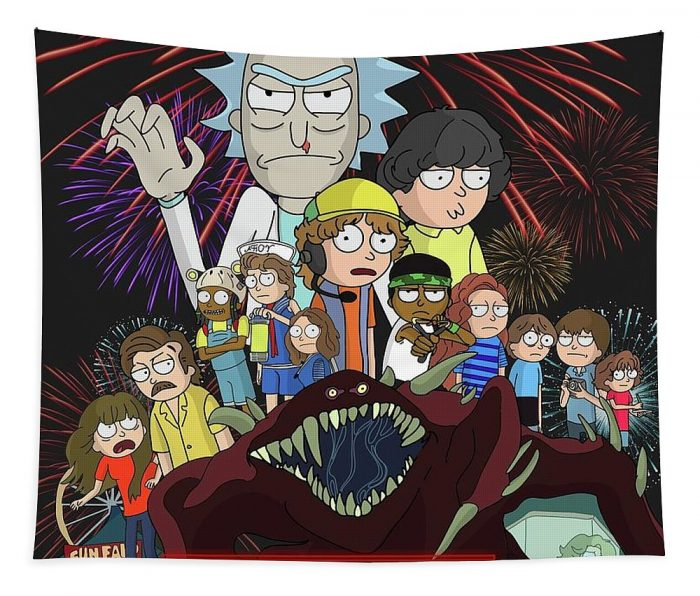 Rick and Morty x Stranger Things Tapestry