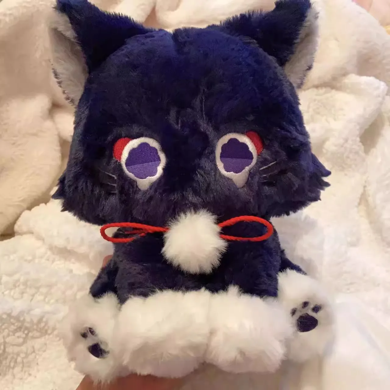 25cm Game Genshin Black Cat Fluffy Impact Wanderer Pet Plush Toys Scaramouche Cat Cosplay Doll Soft - Genshin Impact Store