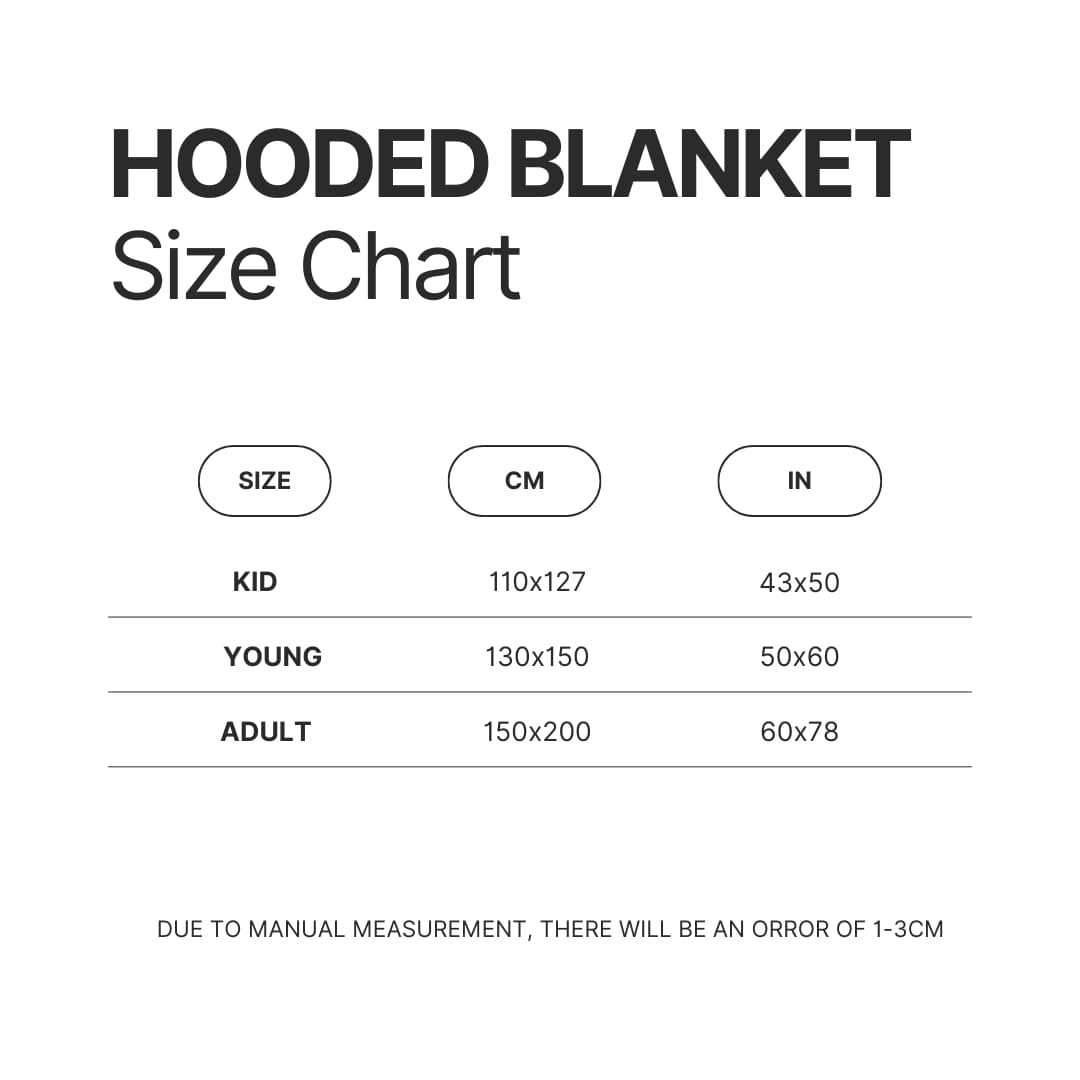 Hooded Blanket Size Chart - Genshin Impact Store